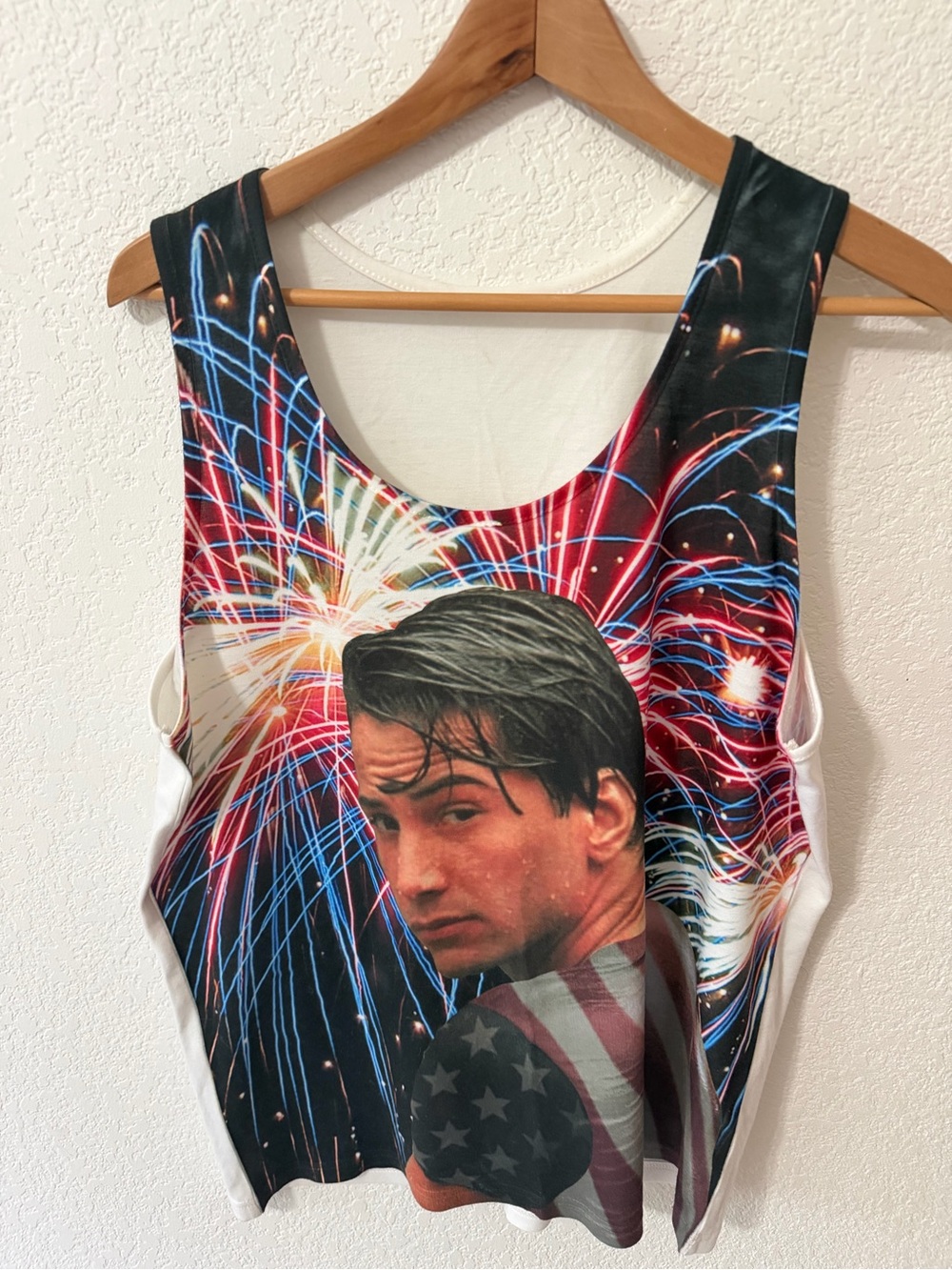 Patriotic Fireworks Graphic Tank Top - Red/Blue